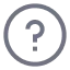 Gray circle with a question mark inside, symbolizing help or information.