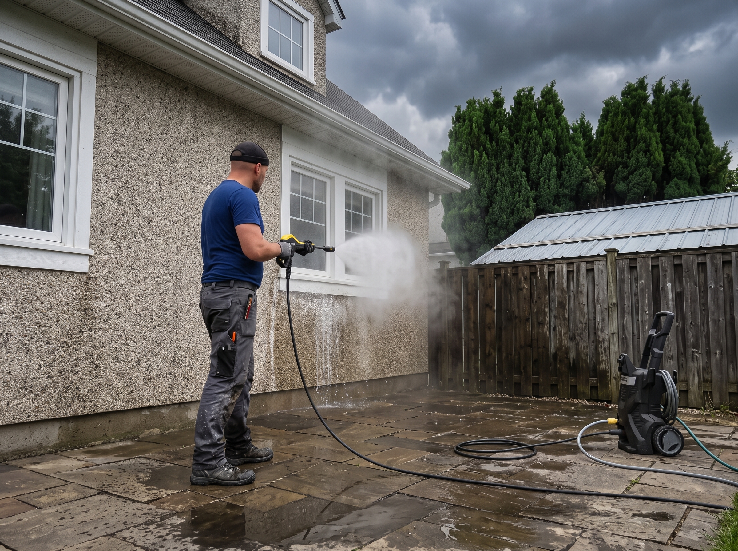 Pressure washing service by Overhaul Roofing