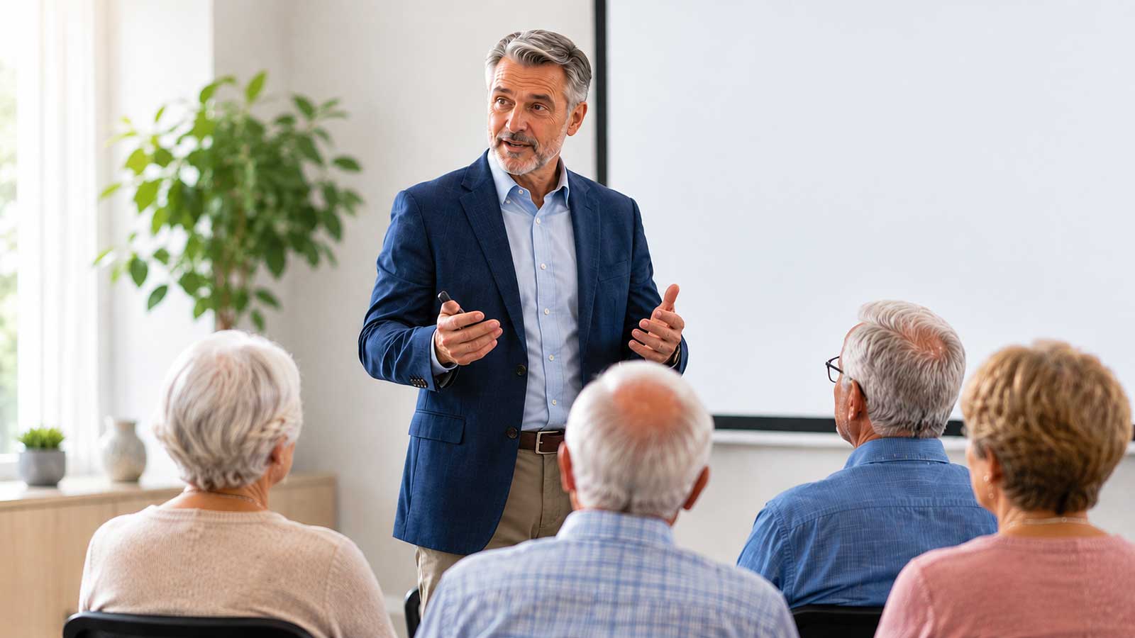 Agent giving a seminar