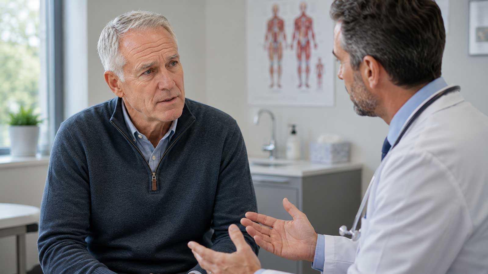 Patient discussing with a doctor