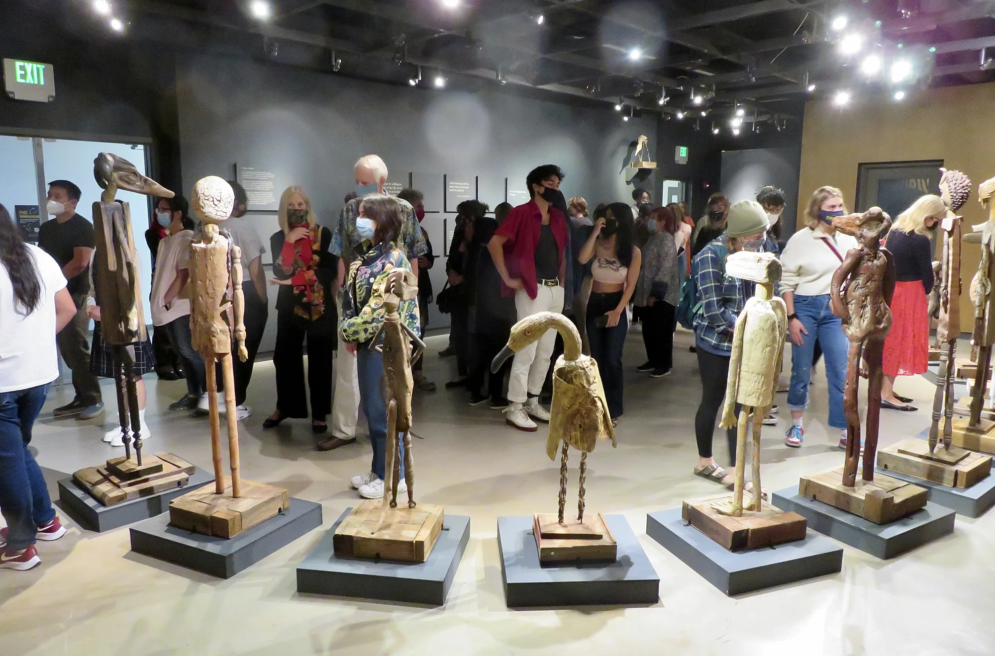 Visitors among the Guardians at the Design Museum