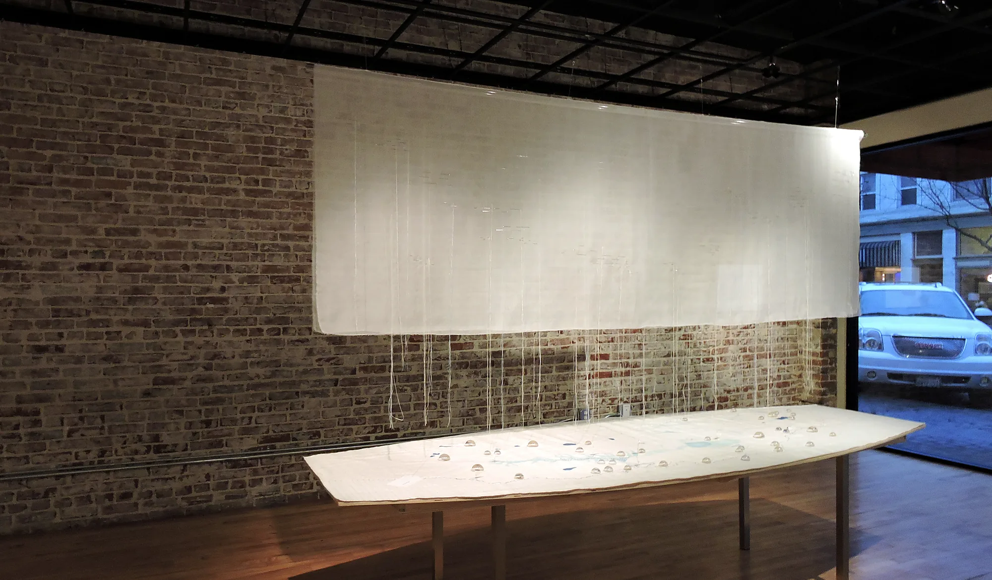 The curtain and the map table