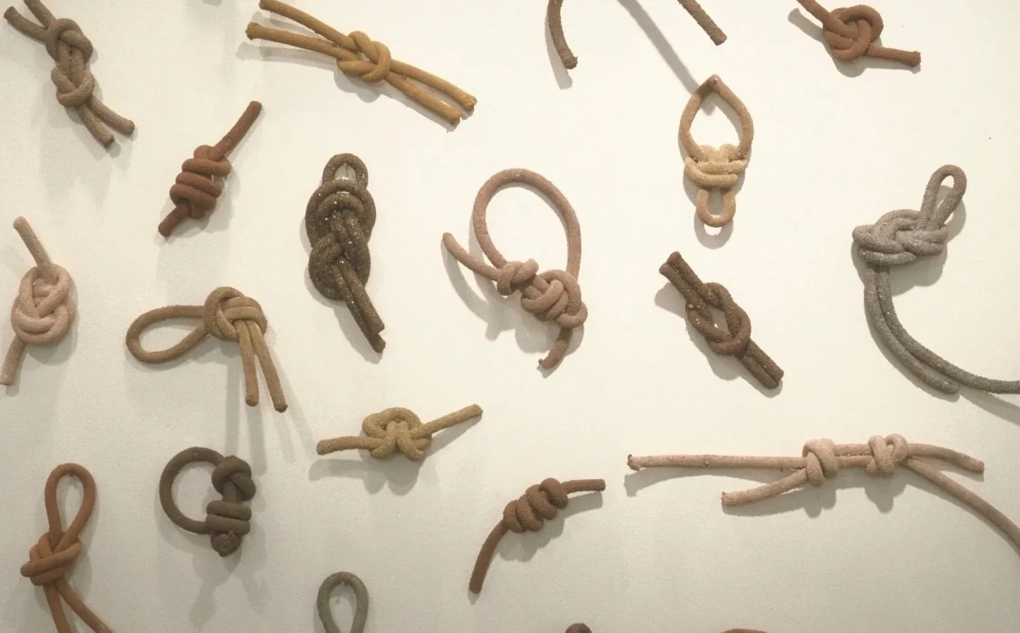 Climbers' knots tied and mounted