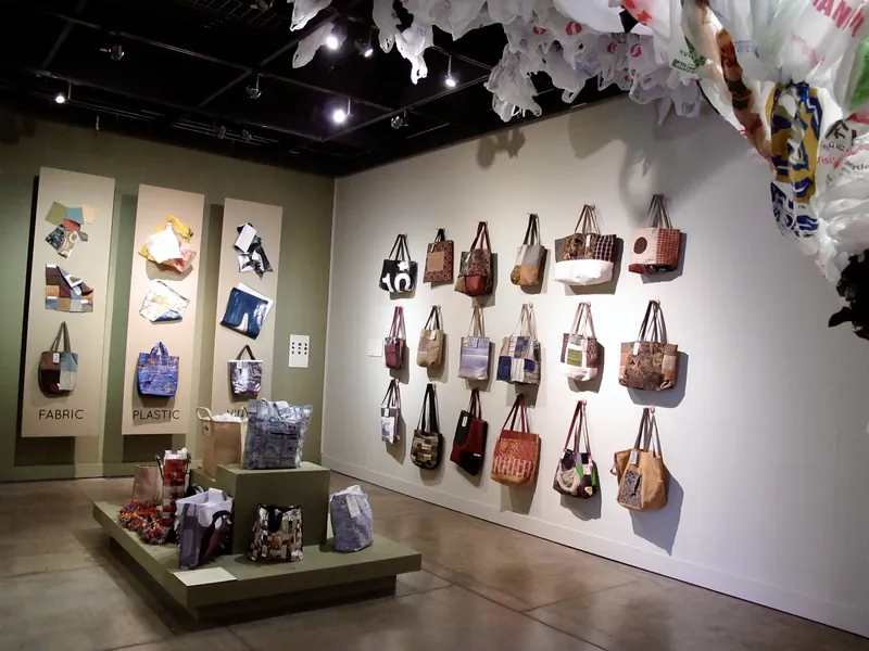 Finished bags on the wall