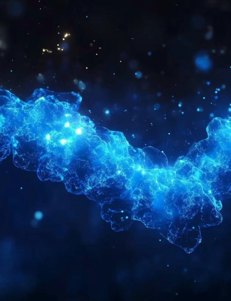 Glowing blue energy wave representing arginine