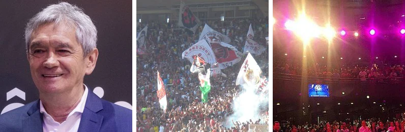 Programa de TV, torcida e show ao vivo
