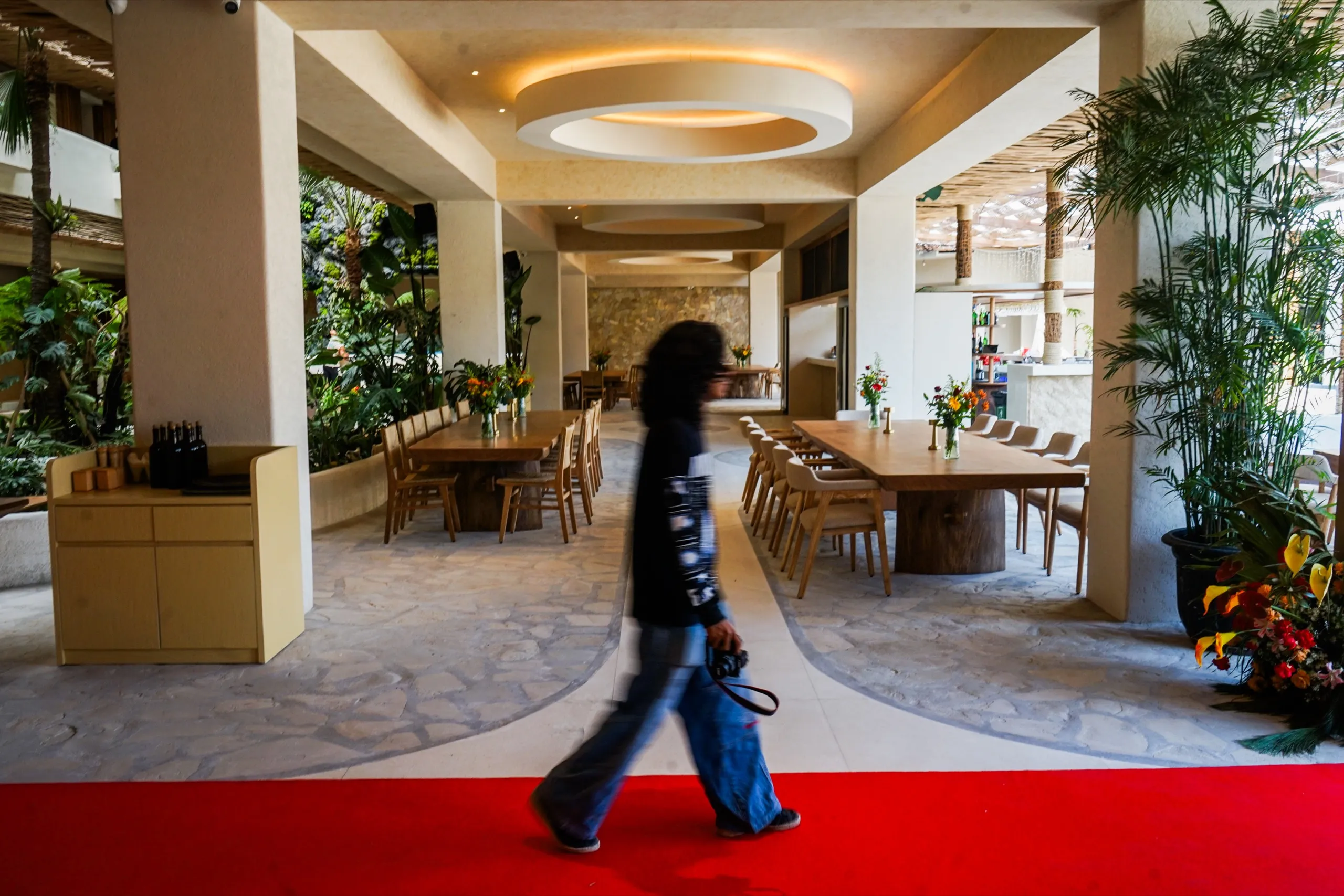 Guest relaxing in the lobby lounge
