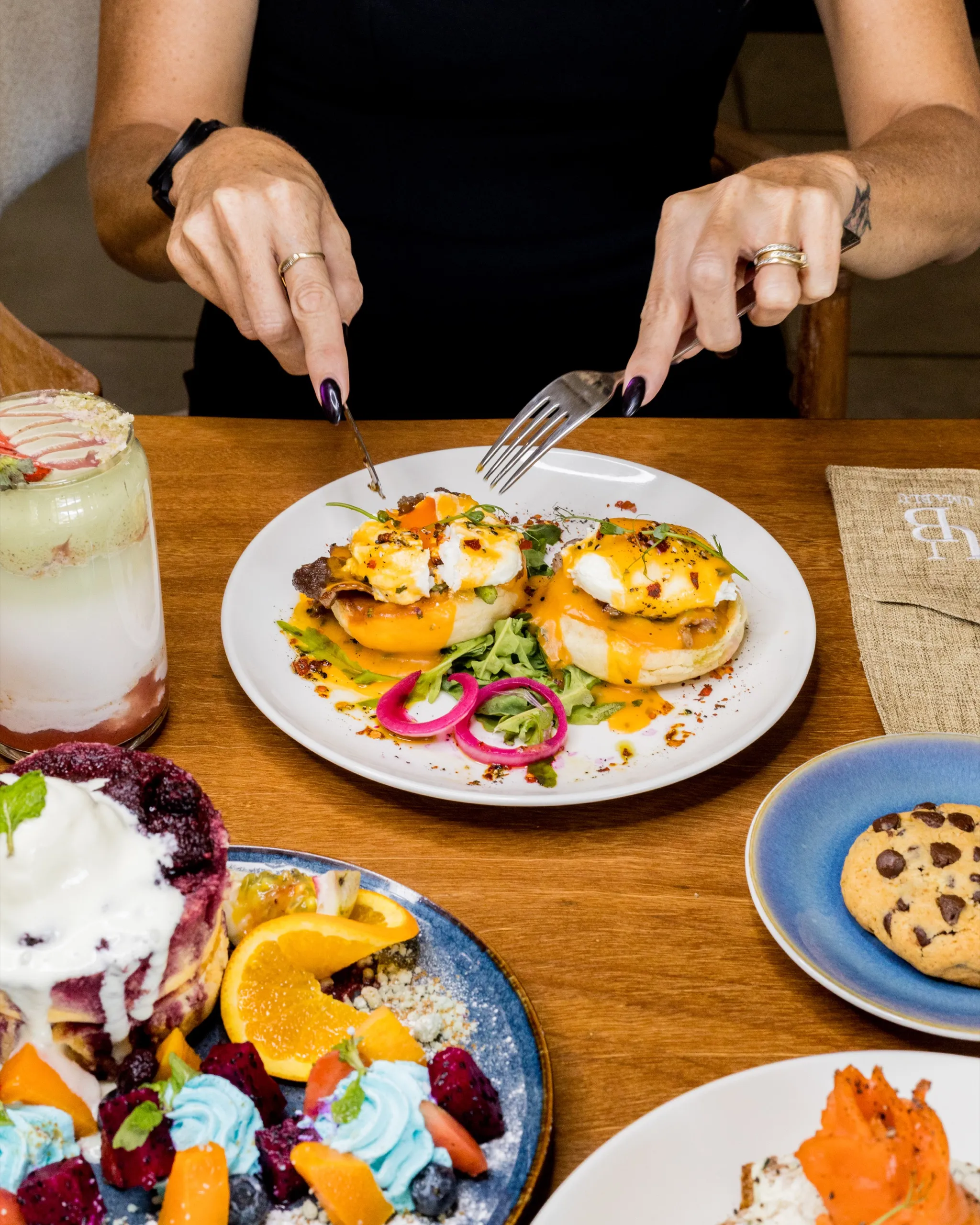 Brunch spread at Uma Blu