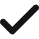 Black checkmark icon inside a light gray square background.