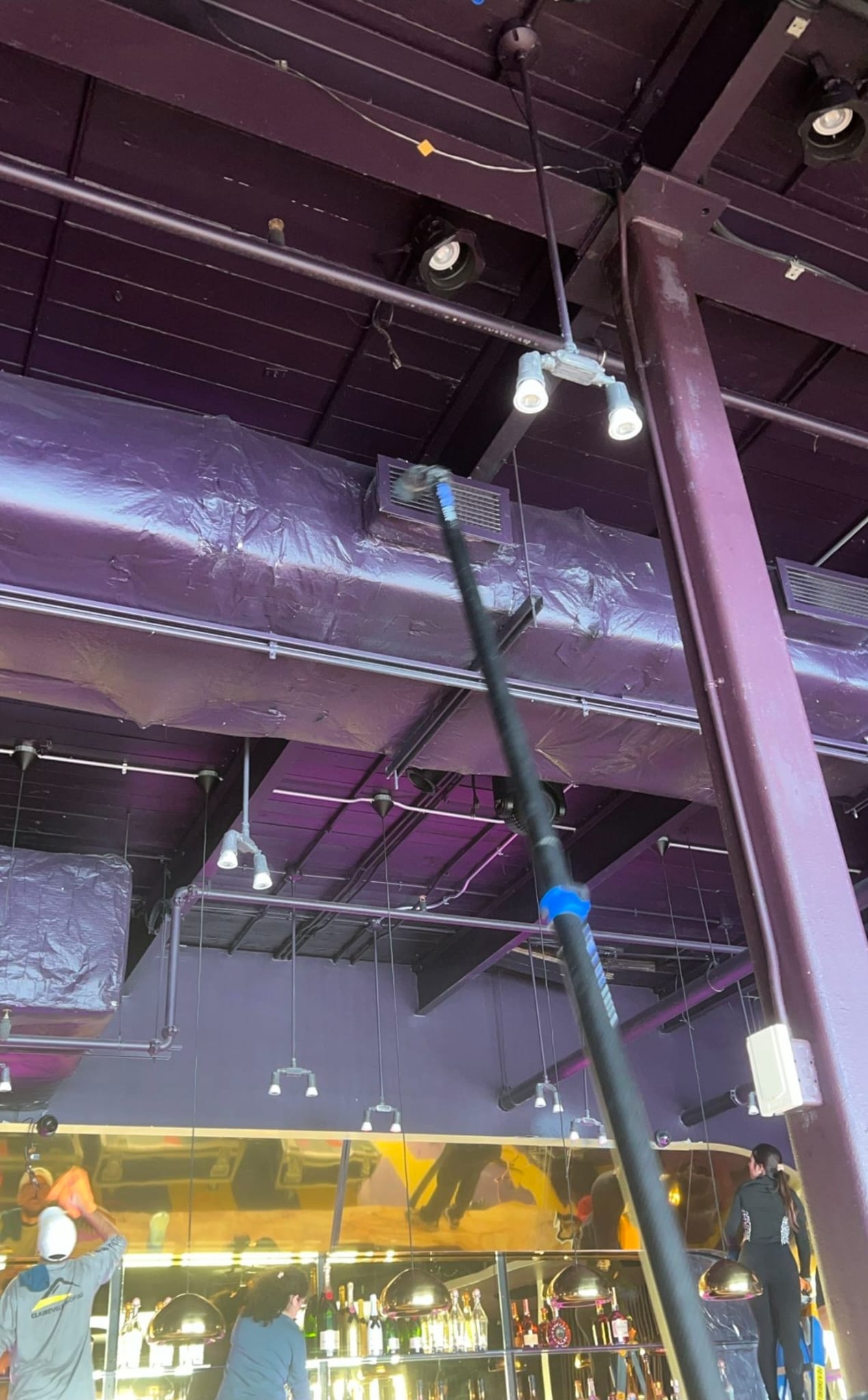 Rebel Nightclub high-ceiling duct cleaning, Toronto