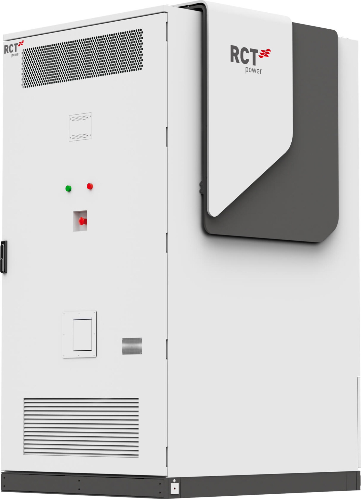 RCTerra Class 2.0 261 outdoor battery cabinet, three quarter view