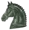 image décorative, laisser le champ alt vide dans Webflow (le texte adjacent porte déjà l'information). Si elle est utilisée seule, sans libellé : « Tête de cheval, propriétés et domaines équestres »