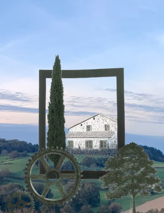  image décorative, laisser le champ alt vide dans Webflow (le texte adjacent porte déjà l'information). Si elle est utilisée seule, sans libellé : « Mas provençal, urbanisme en Provence »