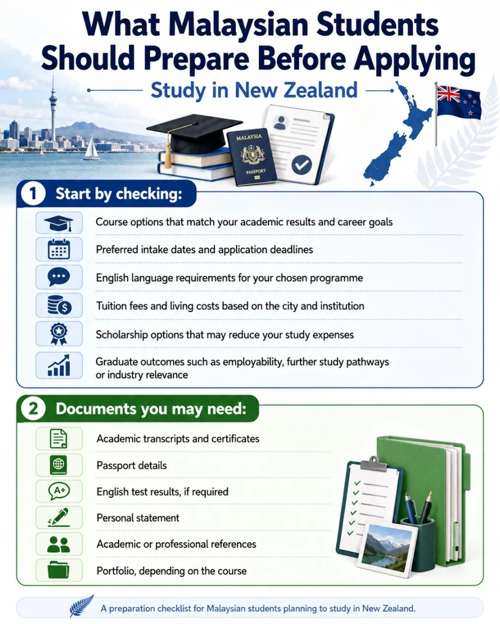 Things required before applying to study in New Zealand