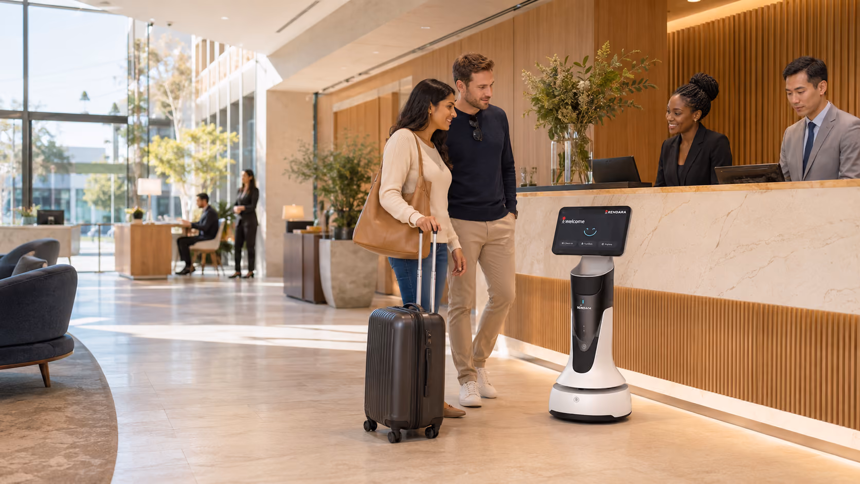 MotoGuide assisting guests at hotel check-in