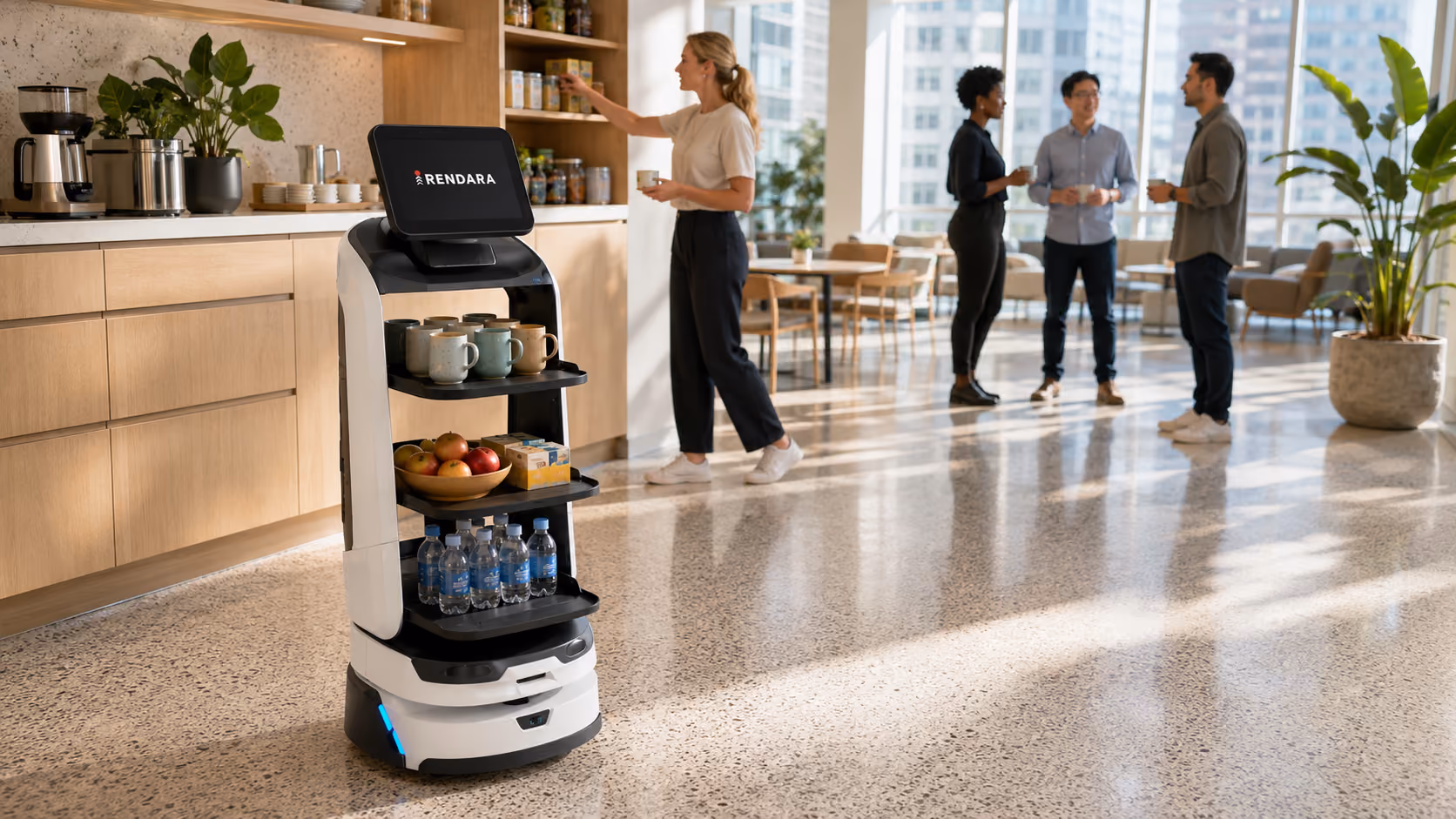 MotoServe Pro replenishing an office pantry