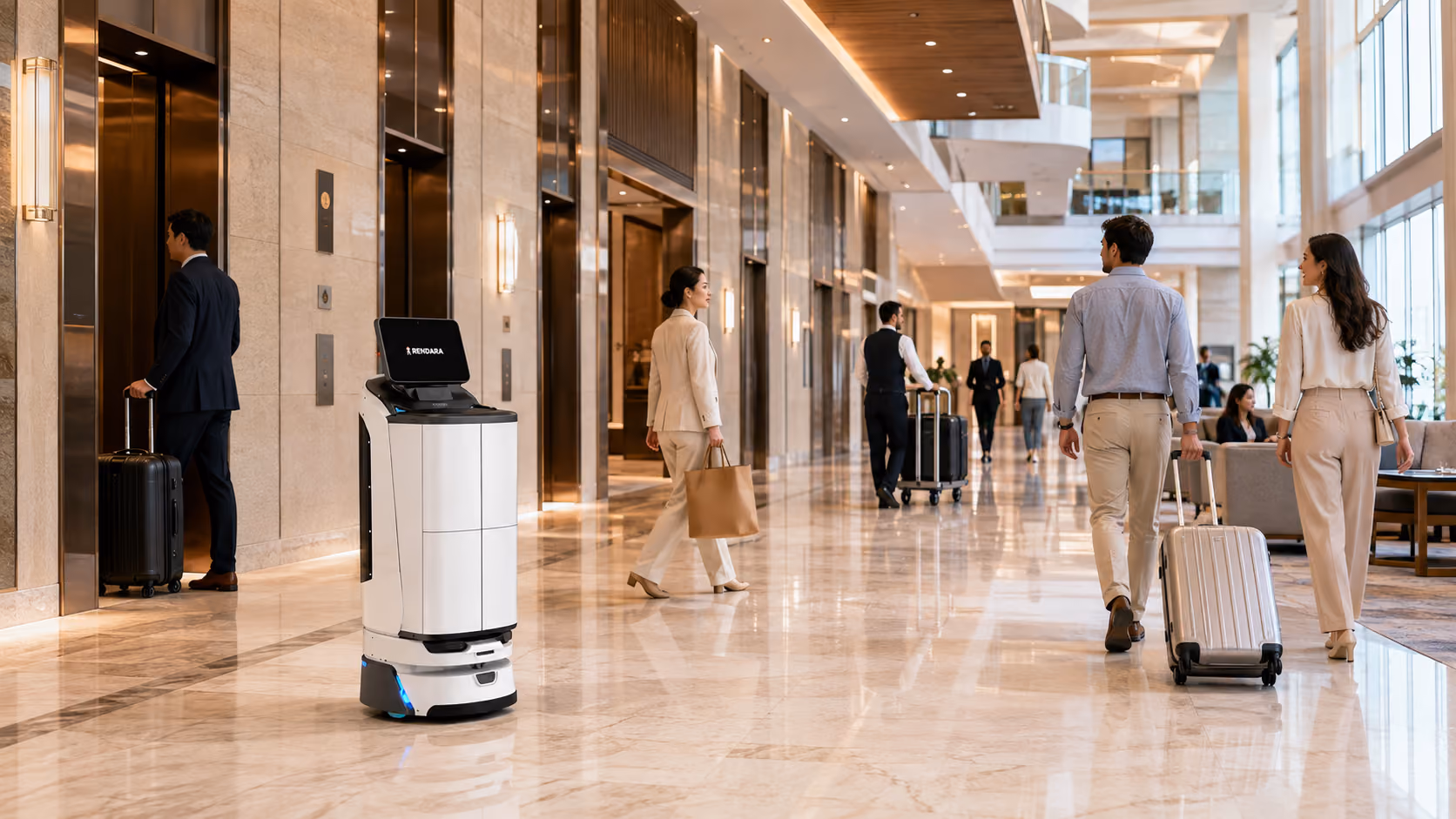 MotoServe Autodoor running a multi floor hotel service route