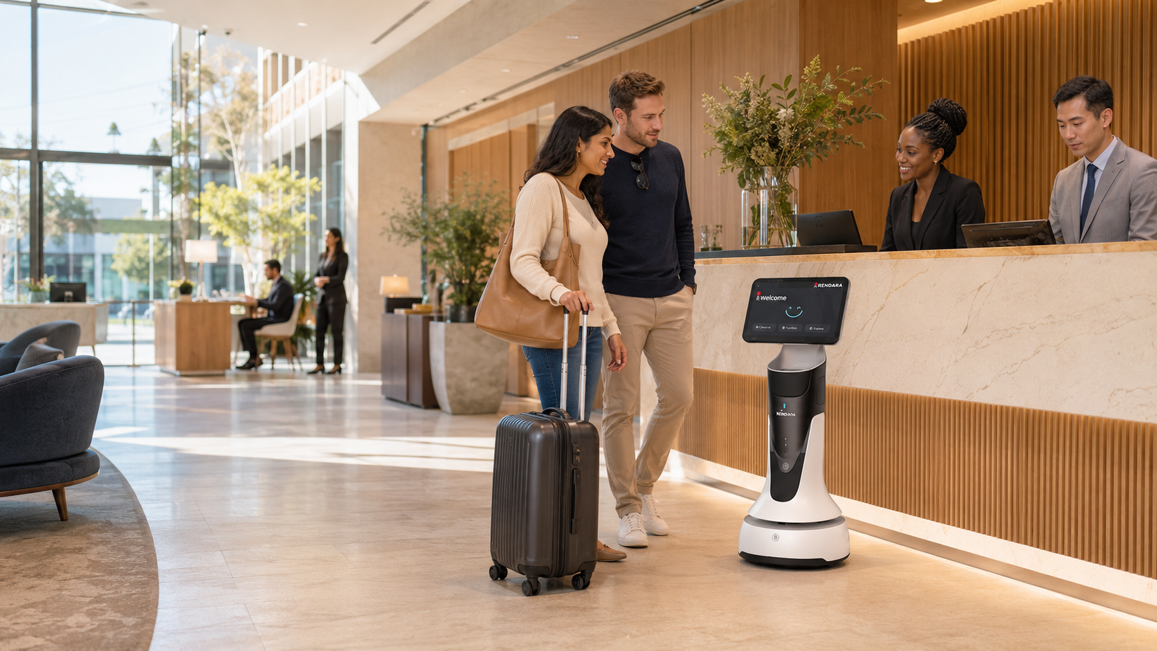MotoGuide orienting guests at hotel check-in