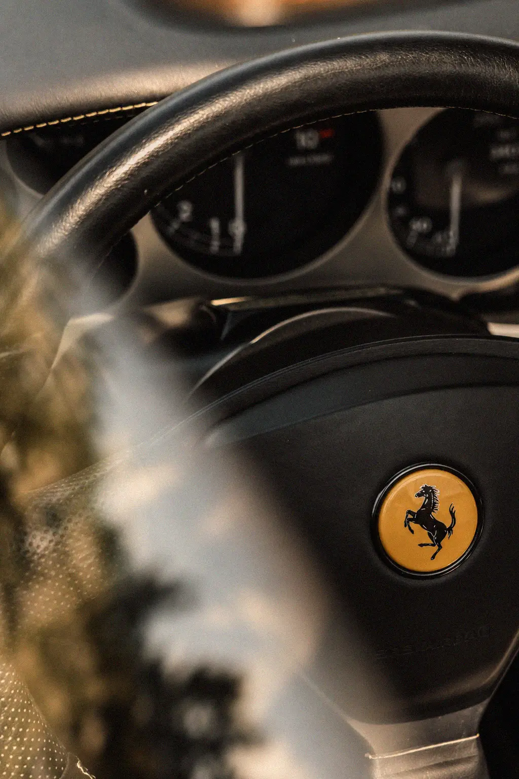 Ferrari steering wheel and instrument dials