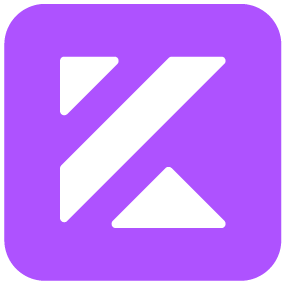 White play button triangle on a purple square background.