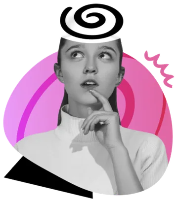 Illustration: a woman wondering what to post