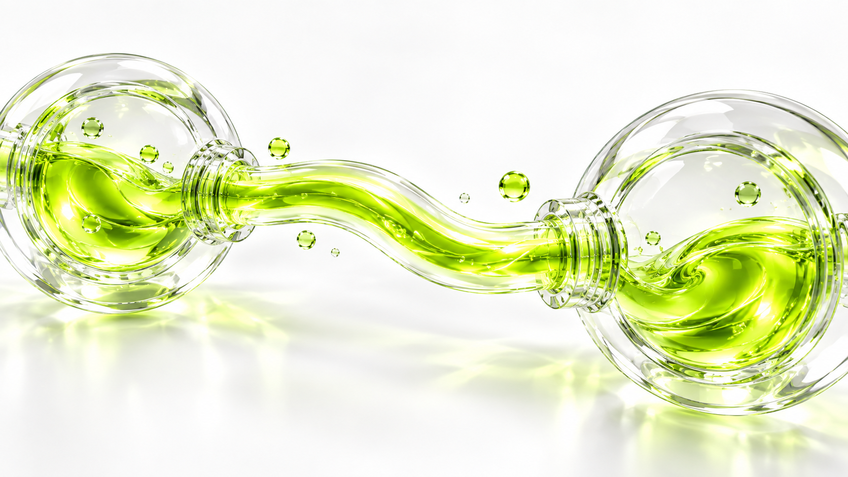 Abstract liquid-glass form representing international payroll transformation.