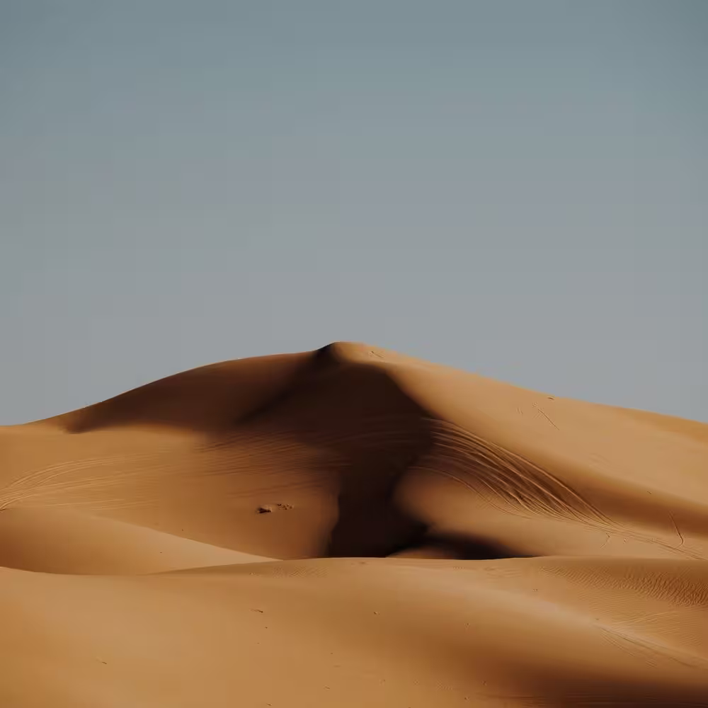Close-up of desert sand dunes