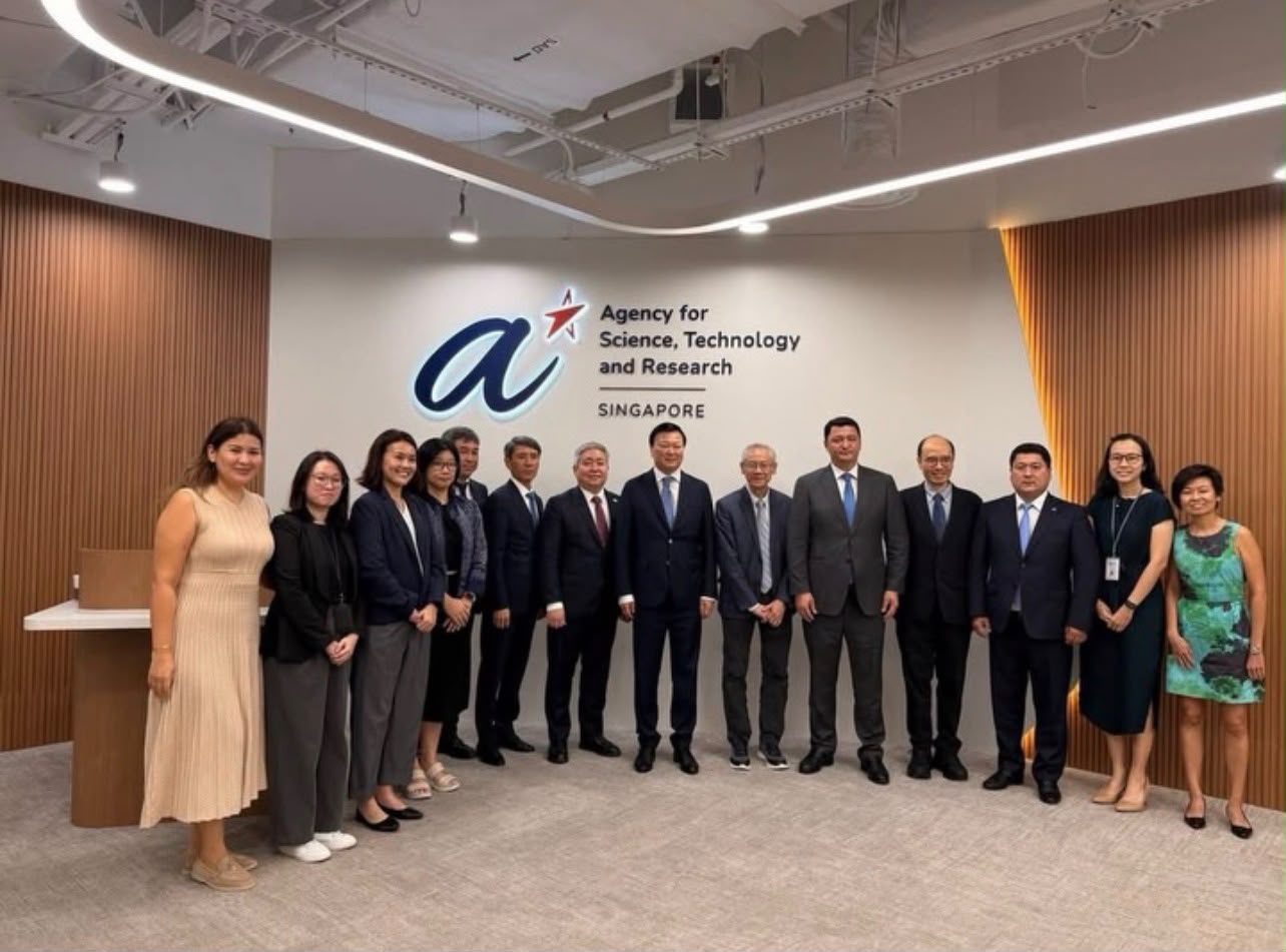 Members of the Kazakhstan delegation and A*STAR representatives at the Agency for Science, Technology and Research in Singapore.