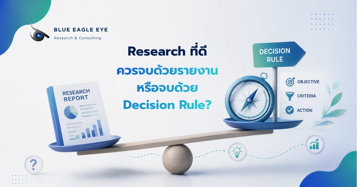 การนำผลวิจัยไปพัฒนาเป็น Decision Rule ที่มีวัตถุประสงค์ เกณฑ์ และแนวทางปฏิบัติที่ชัดเจนสำหรับการตัดสินใจทางธุรกิจ
