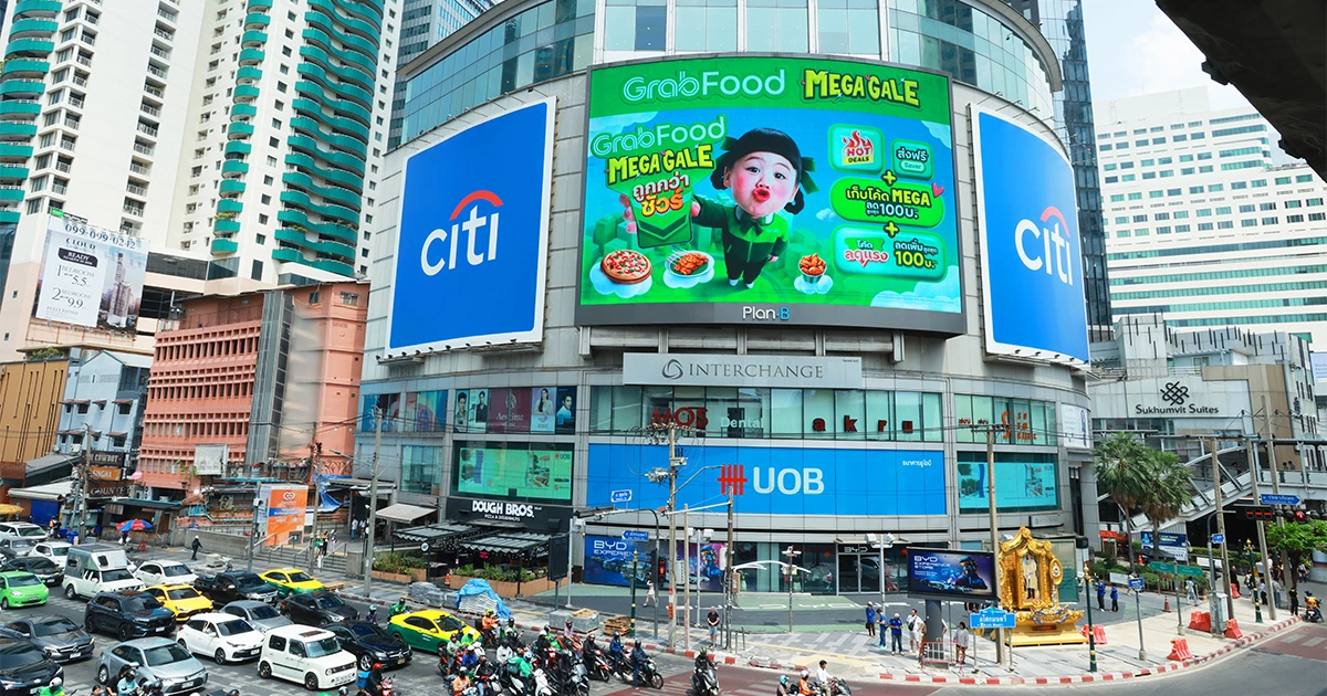 Out-of-home advertising in Bangkok used to study how media exposure connects with brand recognition, search, consideration, and action among online food delivery users.