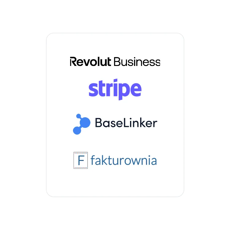 Integracje ze Stripe, BaseLinkerem i Fakturownią