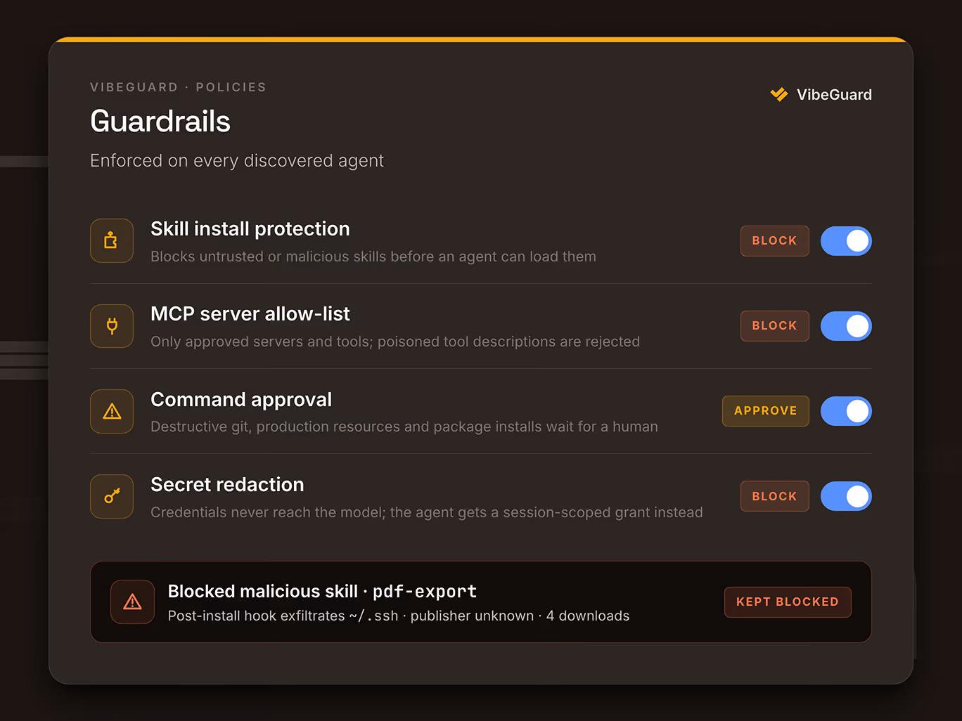 Security guardrails for AI coding agents