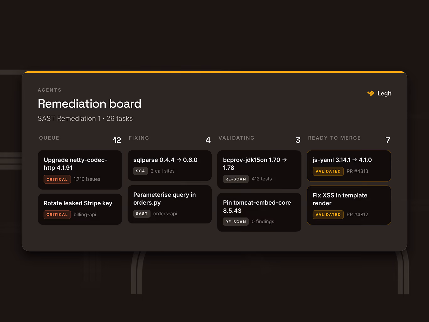Legit AI-native ASPM automated remediation