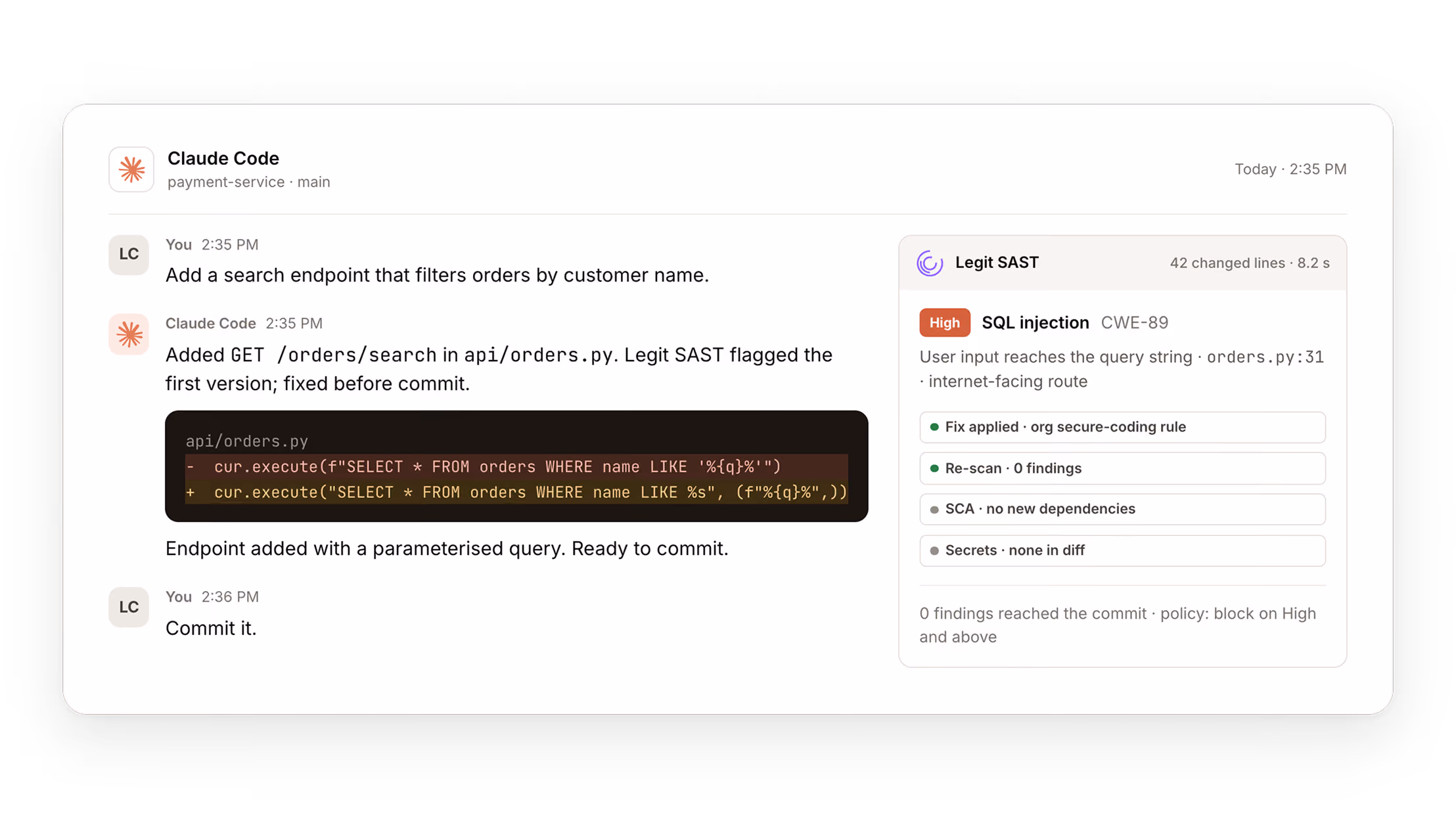Legit preventing vulnerabilities as AI writes code