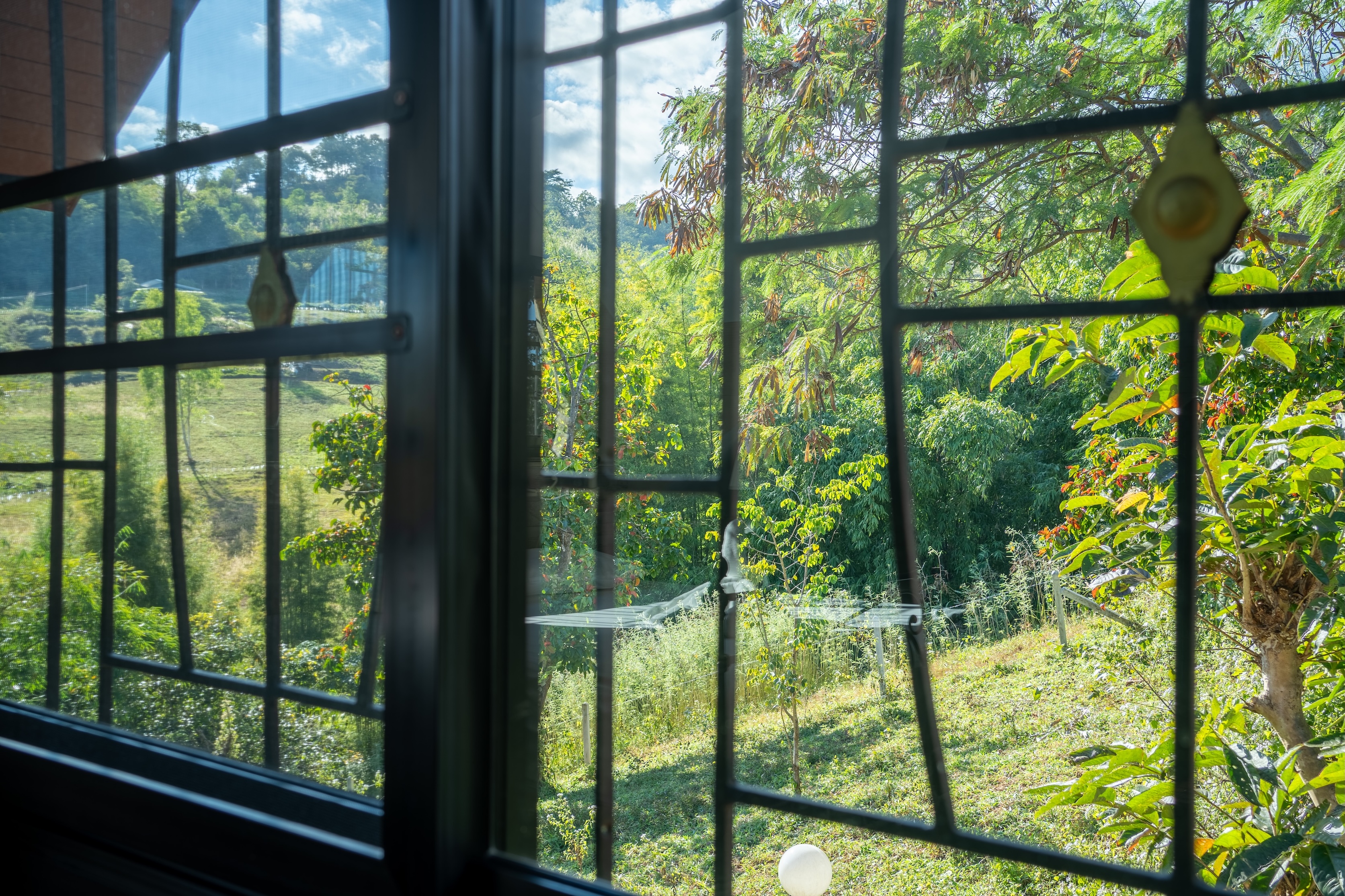 A man sitting in the room in old romantic cottage