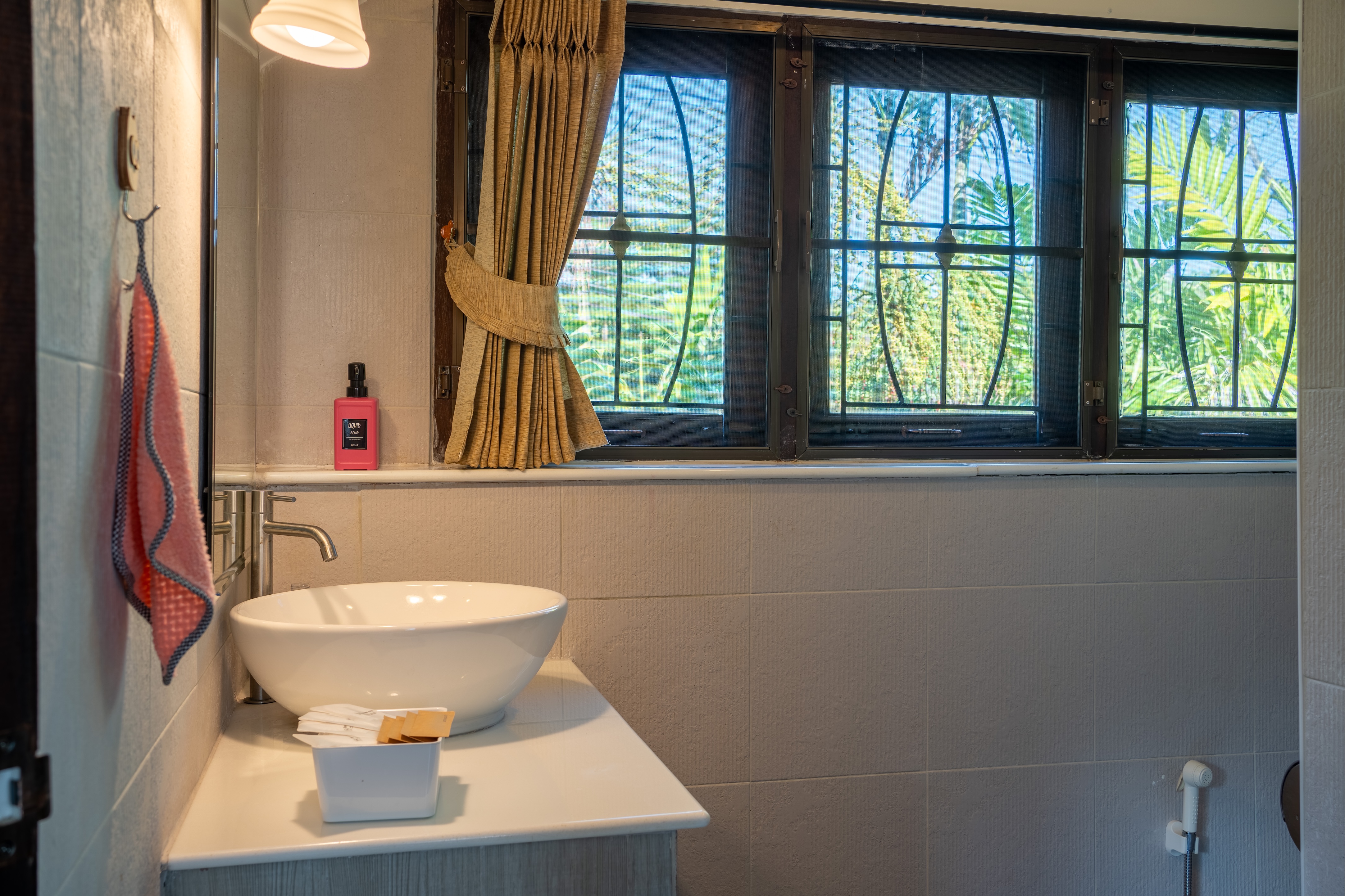 A man sitting in the room in old romantic cottage