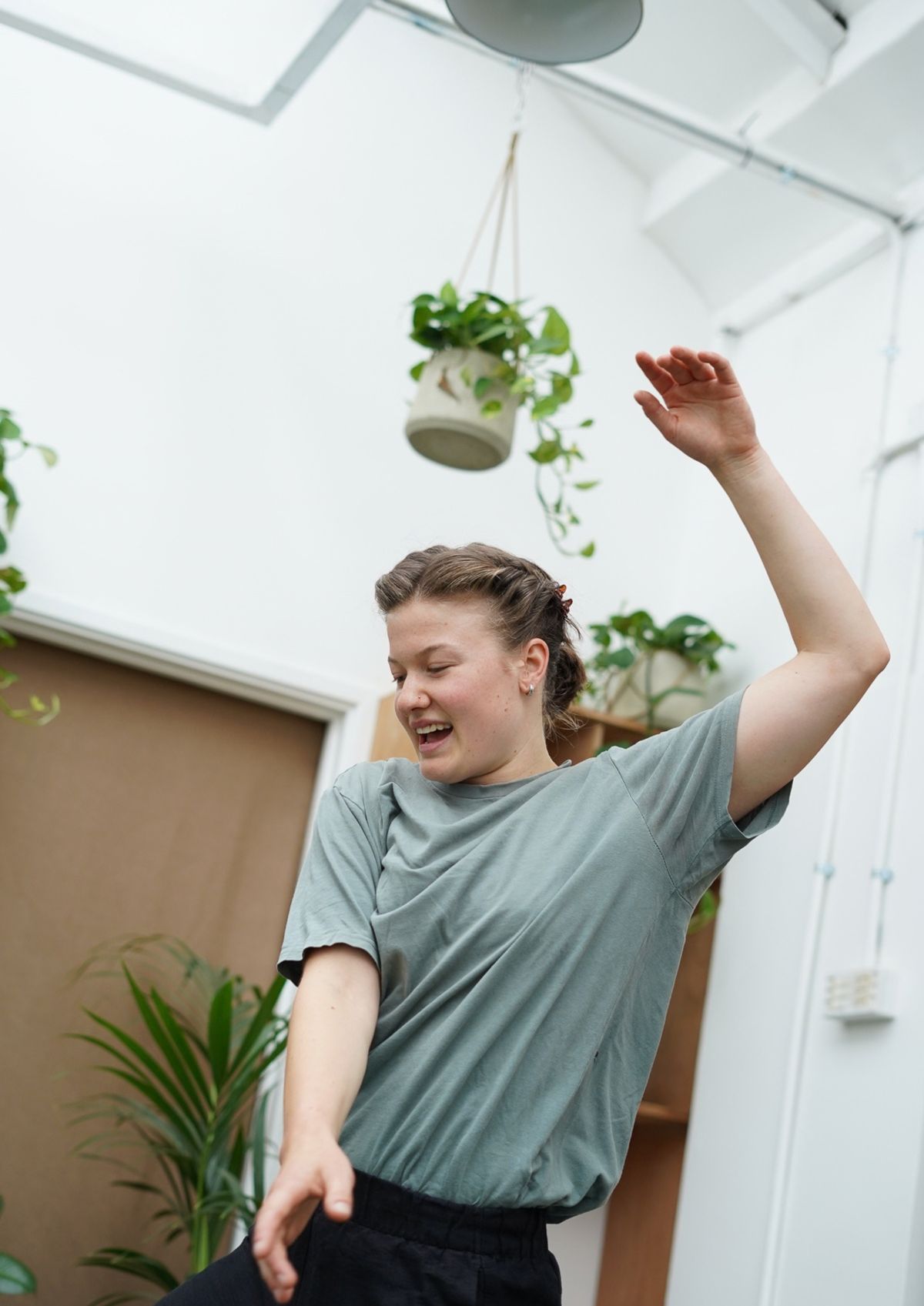 A movement class in the Sunroom