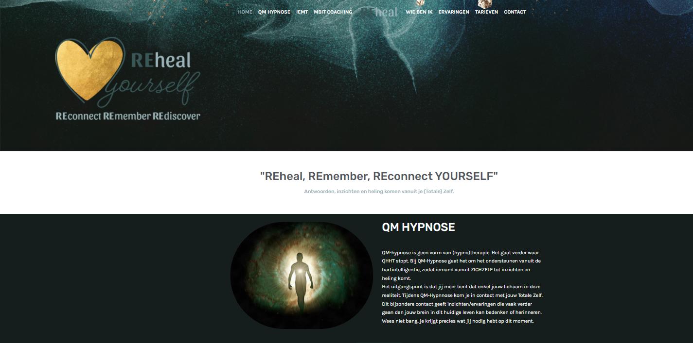 Live website van REheal, coaching- en hypnosepraktijk