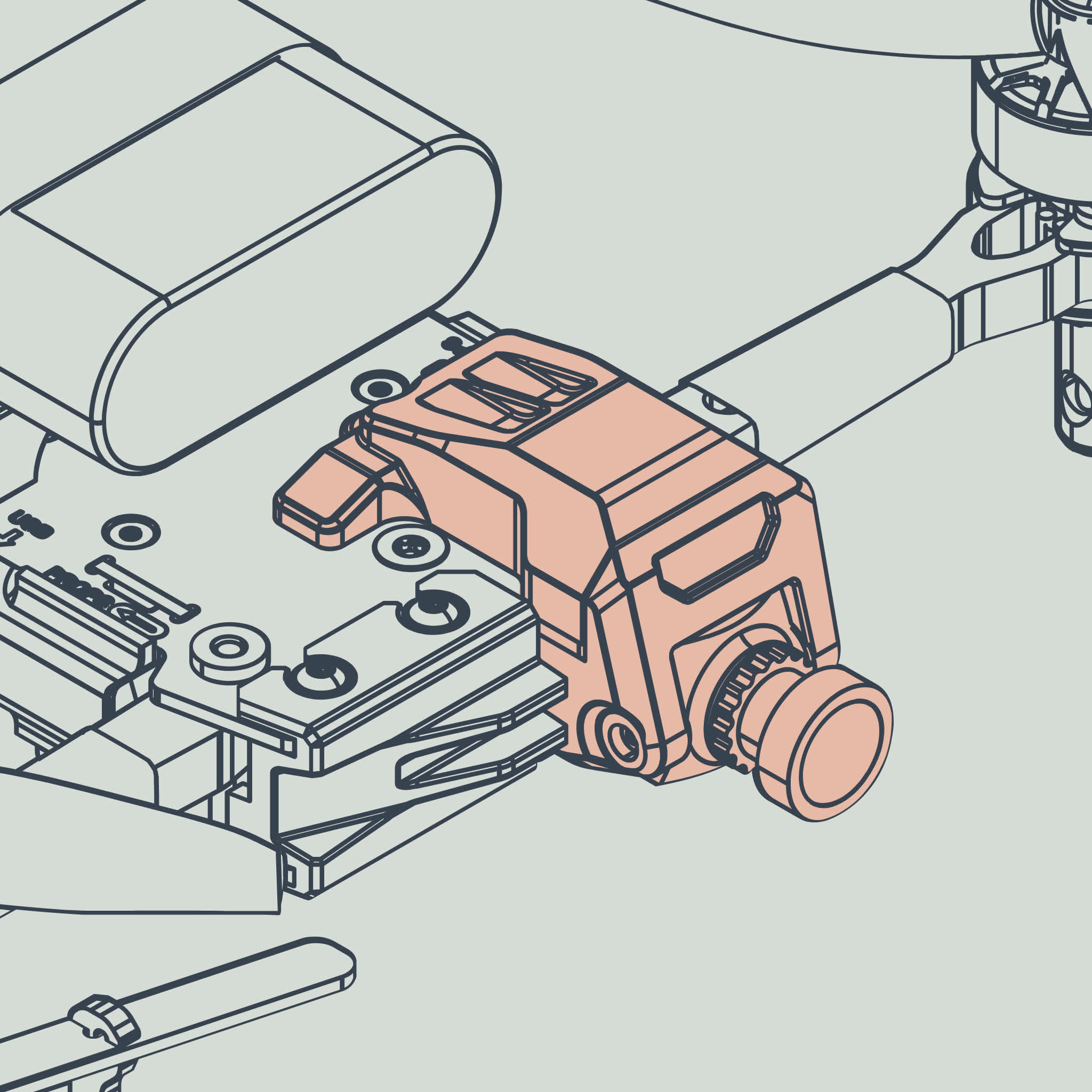Neros Archer drone schema highlighting FPV camera.