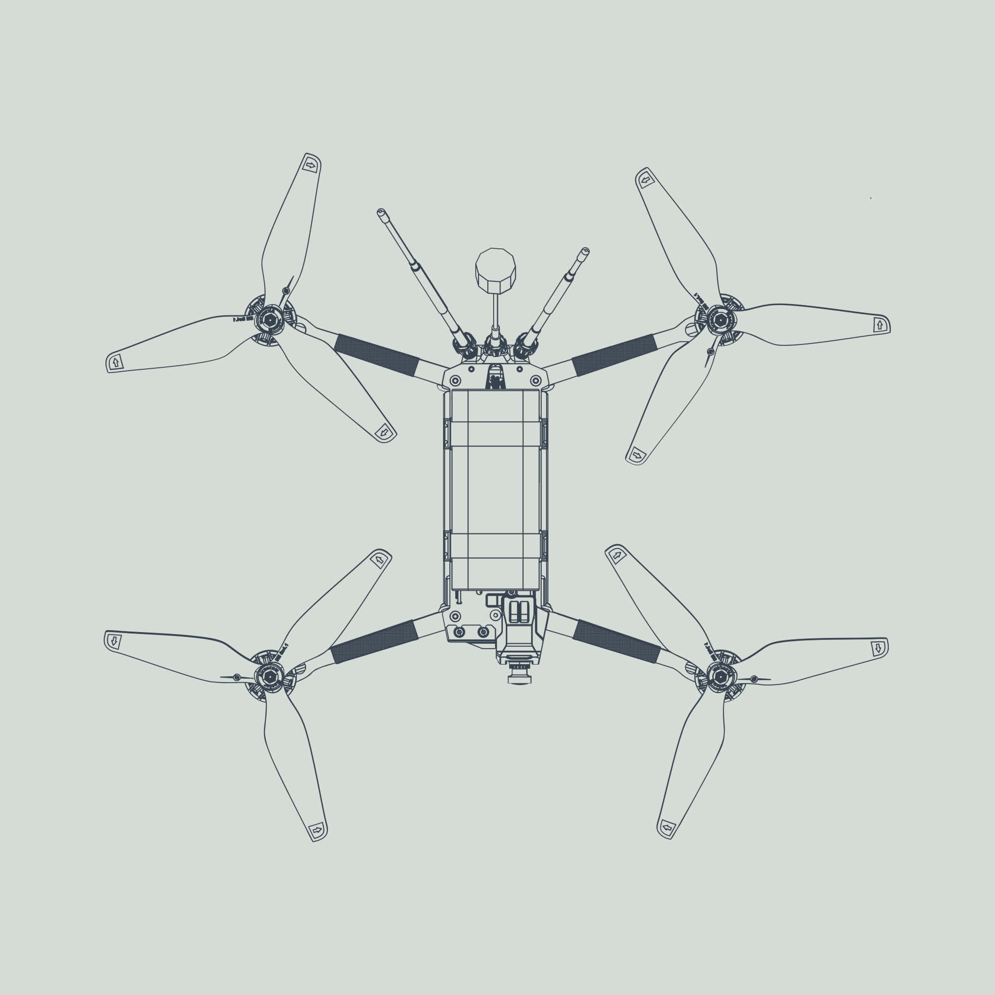 Neros Archer 10" drone schema from above.
