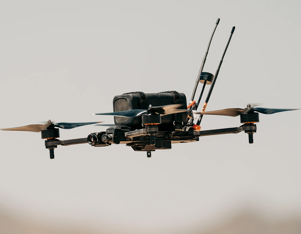 Neros Archer drone in air.