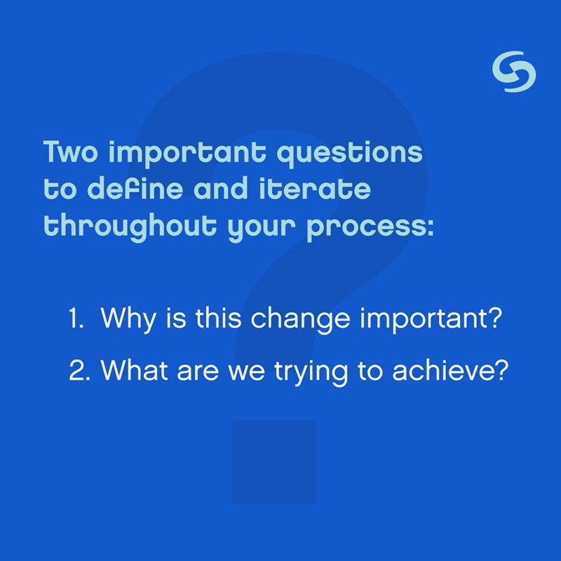Questions to define and iterate throughout your process