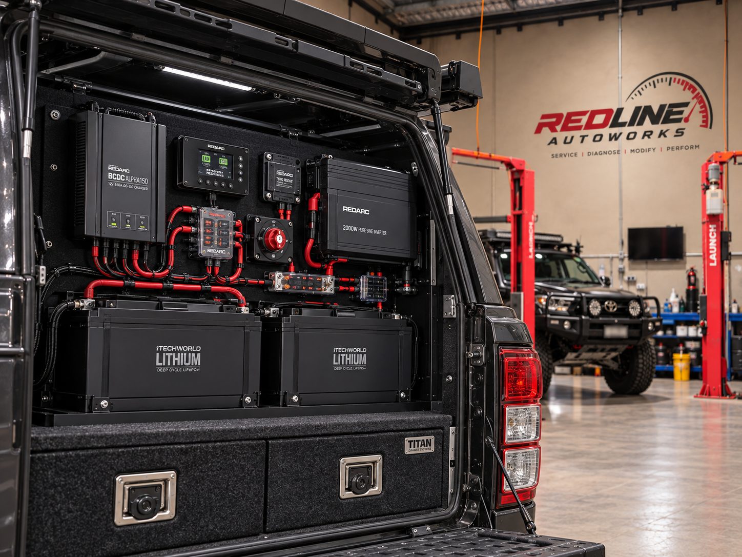 Representative image of a dual battery system installation