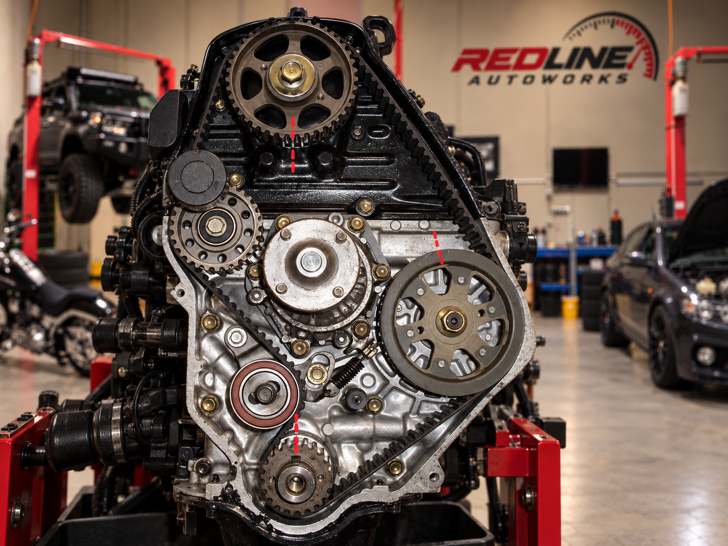 Representative image of timing belt and major service work