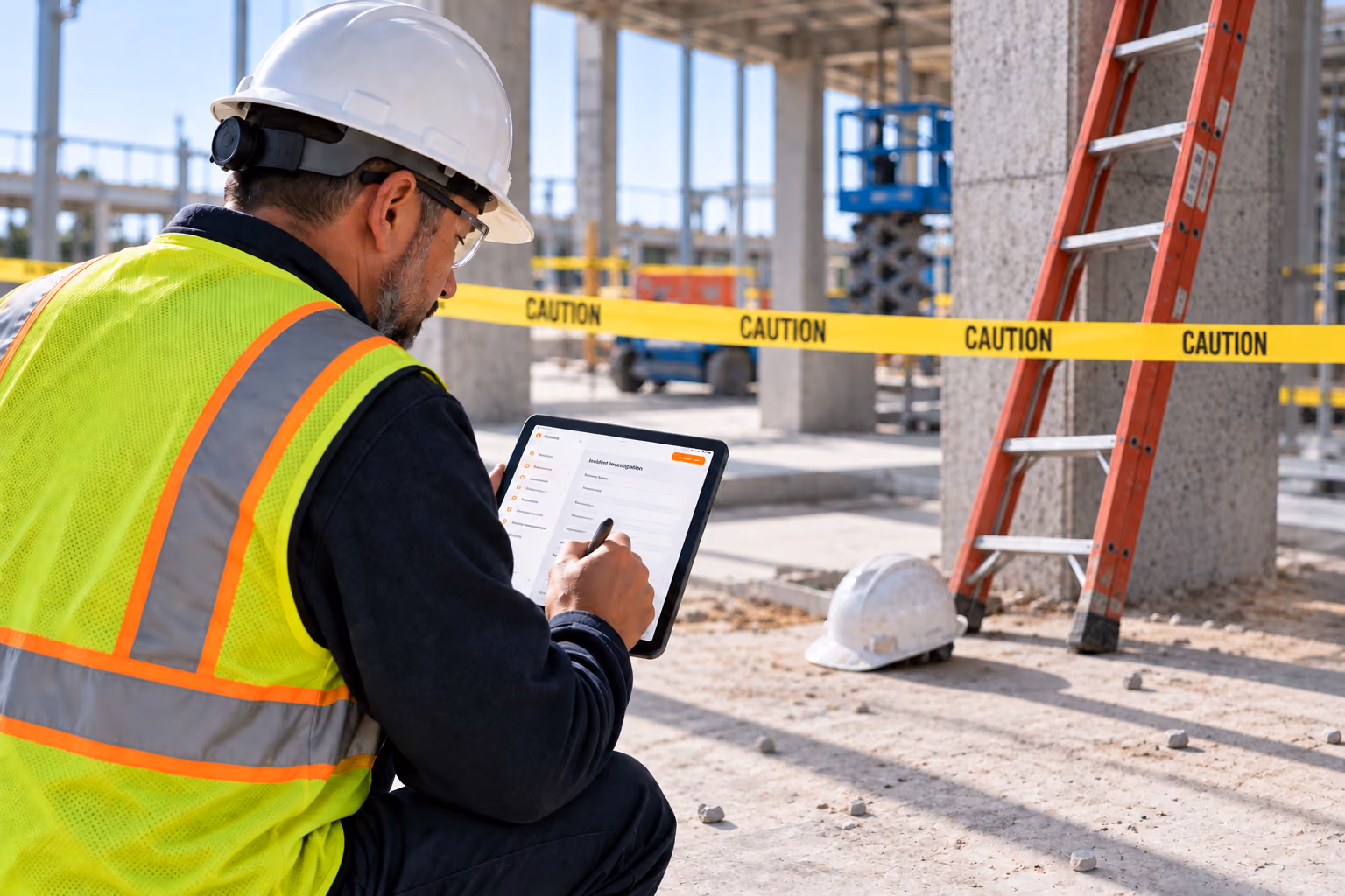 Accident and incident investigation on a jobsite