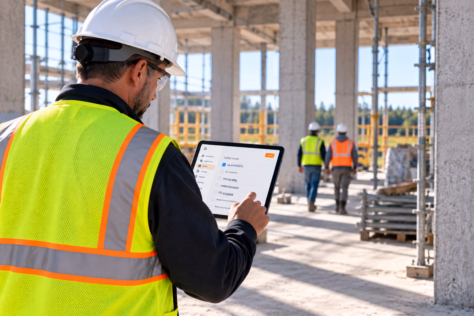 Safety audit and inspection on a jobsite