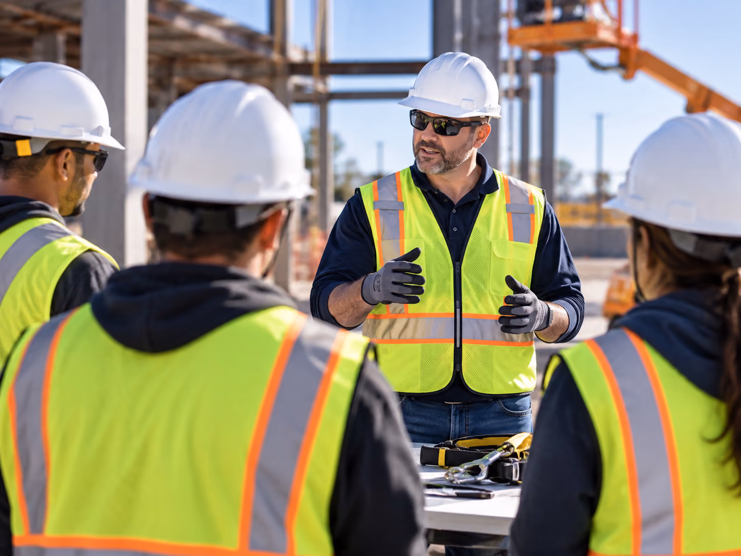 Field trainer leading an onsite safety training session