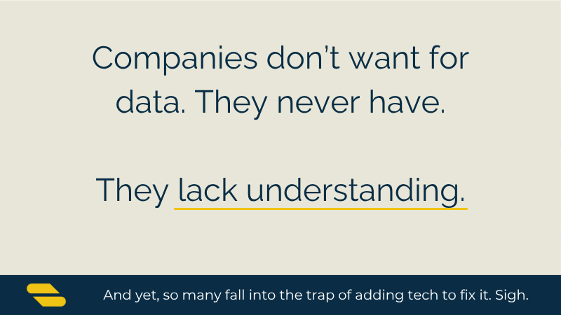 Illustration representing shifting from a tech-first to a data-first mindset