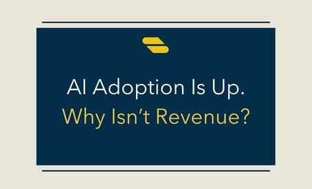 Illustration representing rising AI adoption without matching revenue growth