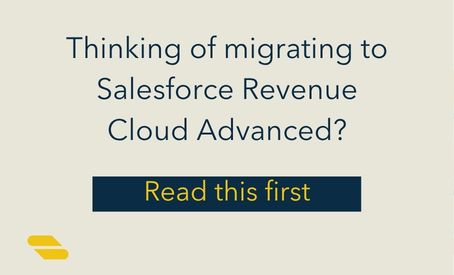 Illustration comparing Salesforce CPQ and Revenue Cloud Advanced